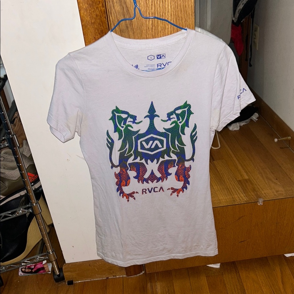 RVCA White Graphic T-Shirt for Women